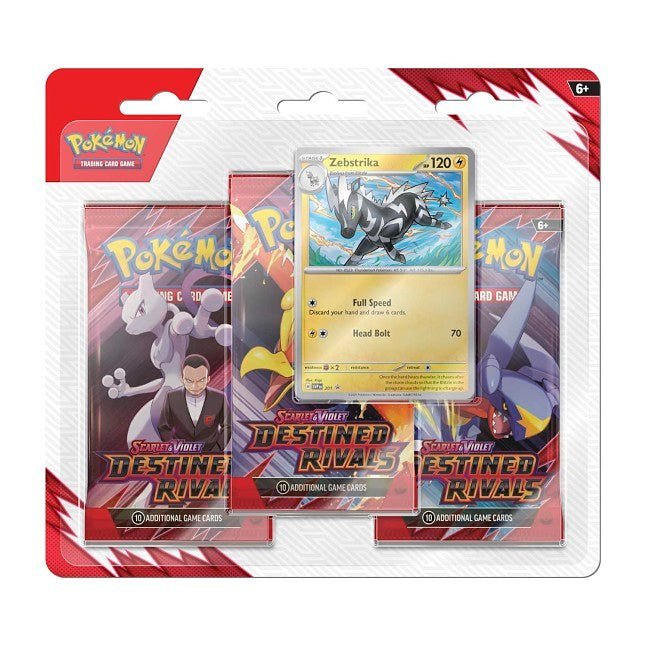 Pokemon Scarlet & Violet Destined Rivals 3 Booster Packs & Zebstrika Promo Card - ATXoniqed TCG
